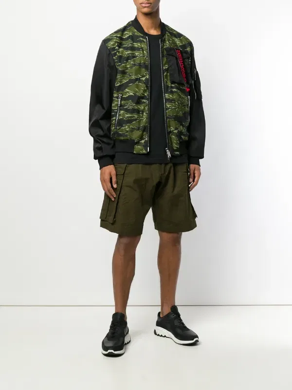 Камуфляжная куртка-бомбер Dsquared2, черный — фото 2