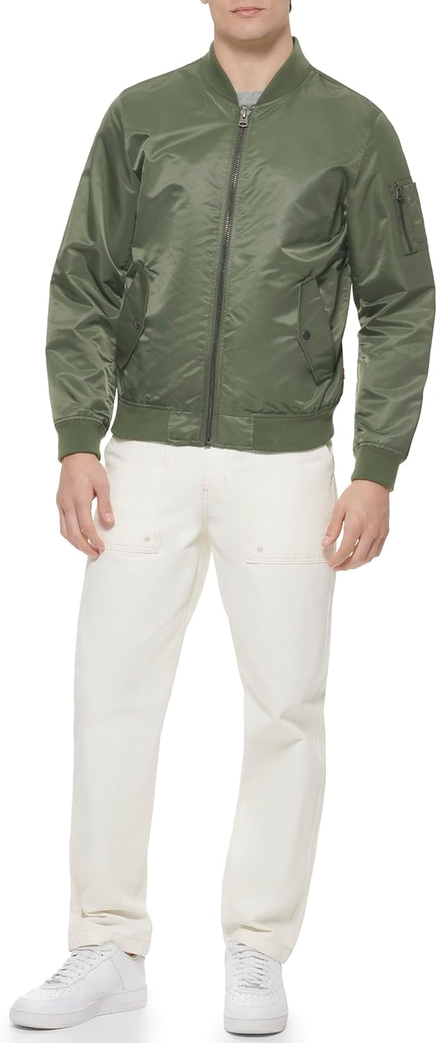Легкая мужская куртка-бомбер Levi's MA-1 Flight на молнии, Thyme Ma-1 Unfilled — фото 3