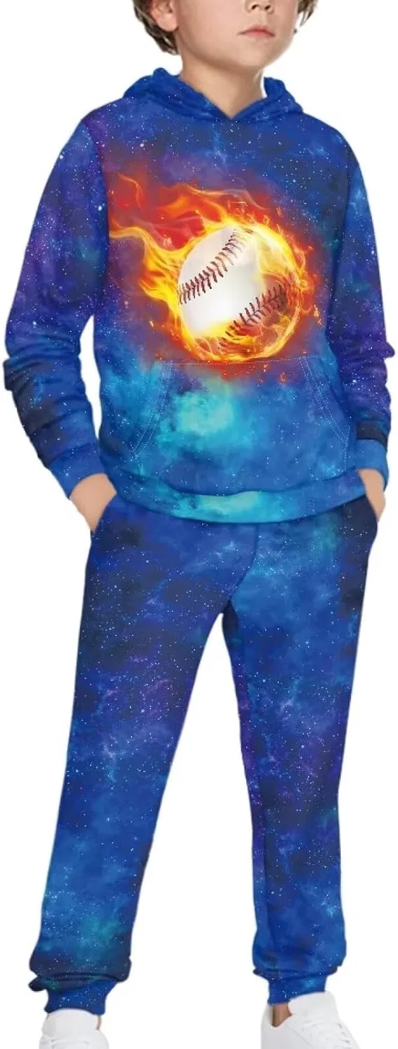 Детский спортивный костюм из худи и джоггеров Uppodwarkid, 2 предмета, Galaxy and Baseball