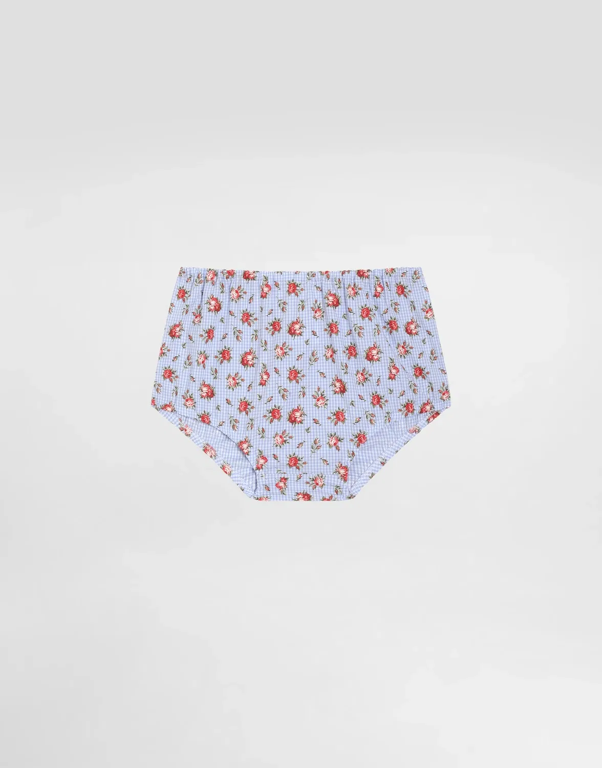 Платье из джерси и поплина с цветочным принтом и вышивкой DG Dolce & Gabbana, голубой — фото 3