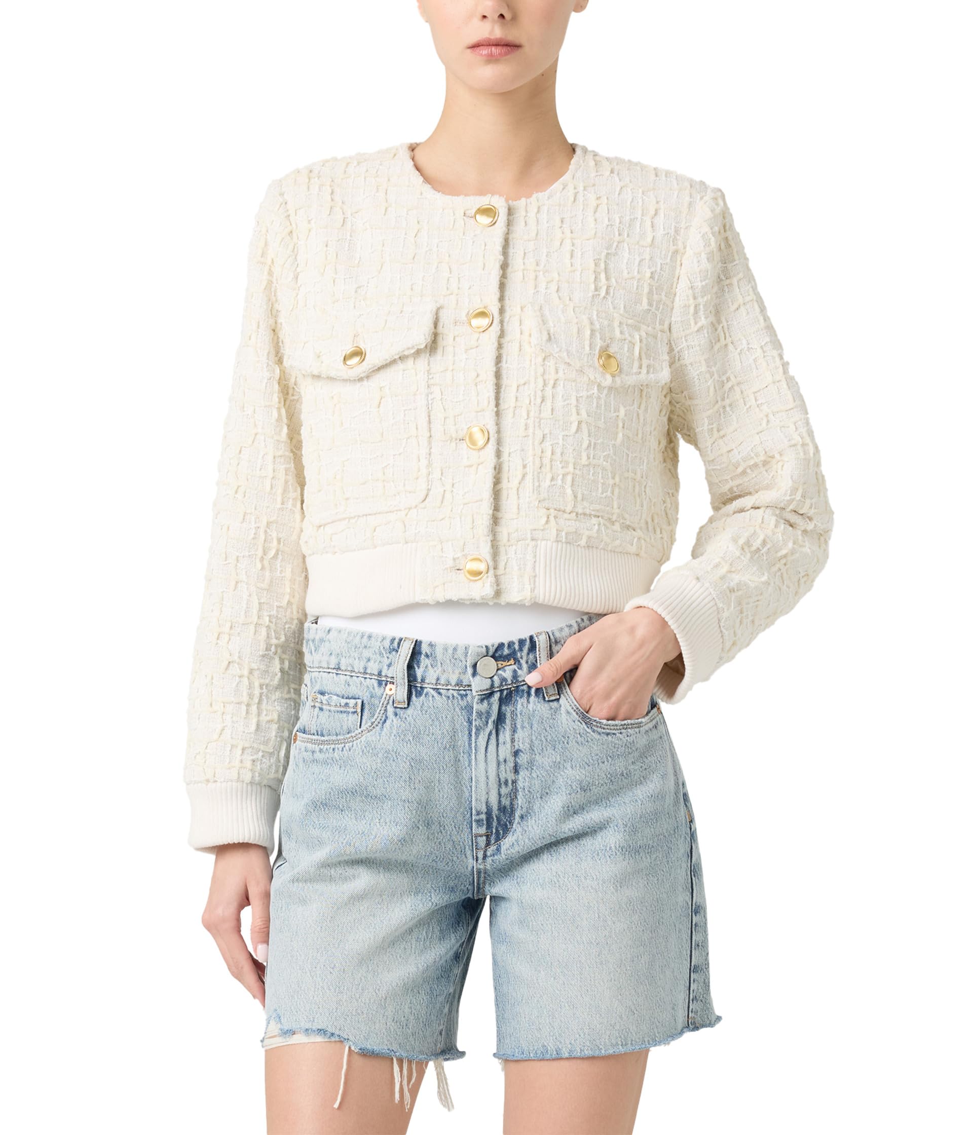 

Куртка Blank NYC Woven Bomber Jacket With Gold Buttons, цвет Off White