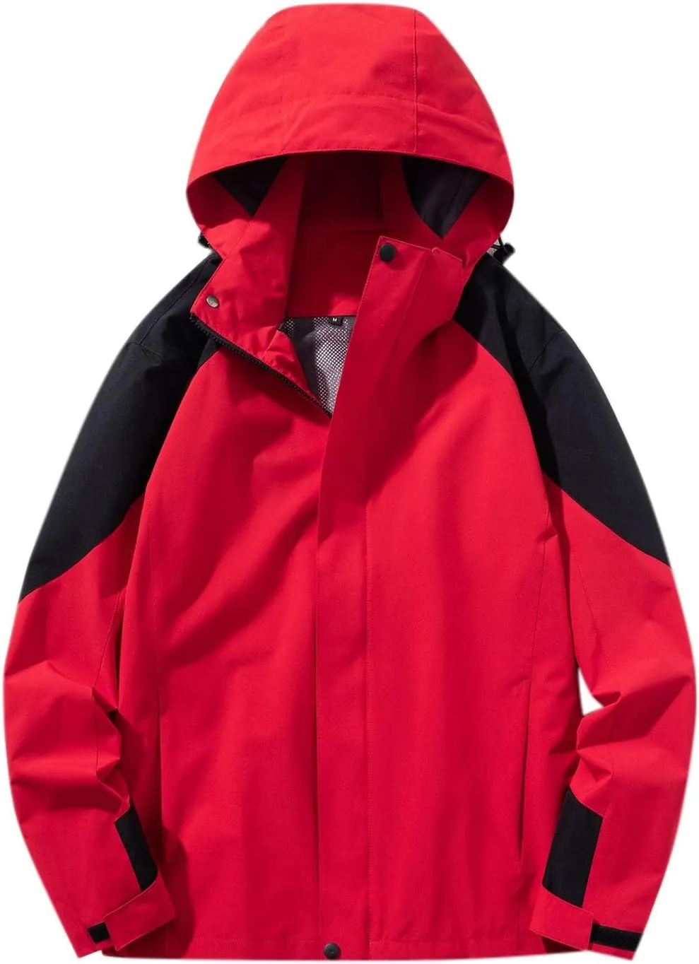 Мужская повседневная бомбер, уличная ветровка на молнии для осени/зимы, водоотталкивающая ветрозащитная куртка-авиатор с карманом Generic, красный — фото 2