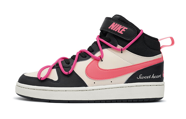 

Кроссовки Nike Court Borough Skateboard Shoes Women's Mid-Top Black White Pink