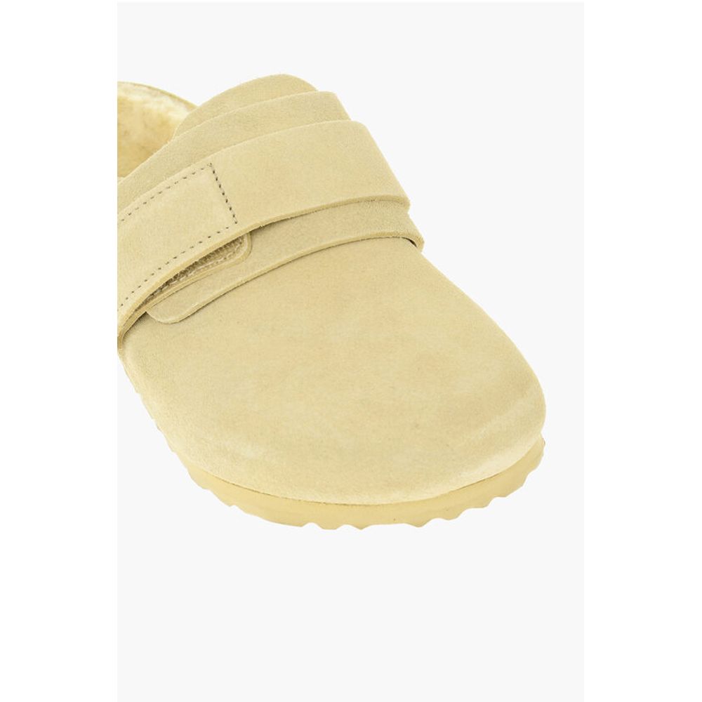 Замшевые сабо TEKLA NAGOYA с внутренней отделкой из натурального меха Birkenstock, Yellow — фото 4