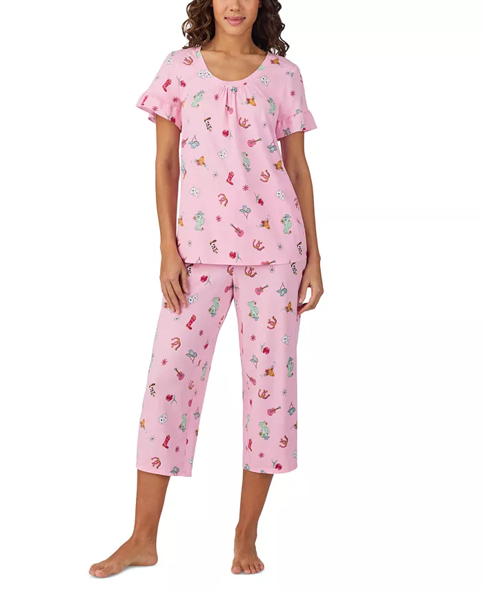

Женский короткий комплект пижамы с короткими рукавами Cuddl Duds, белый