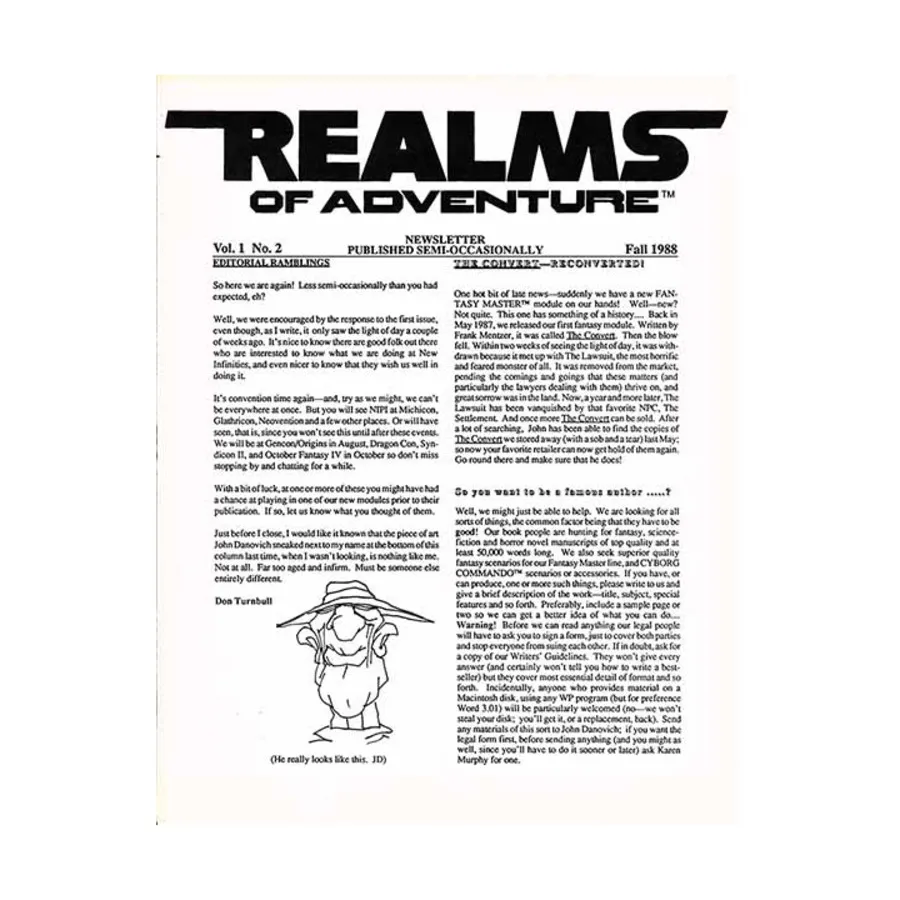 

Журнал Realms of Adventure #2, Fantasy Adventures & Supplements (Gary Gygax and New Infinities)