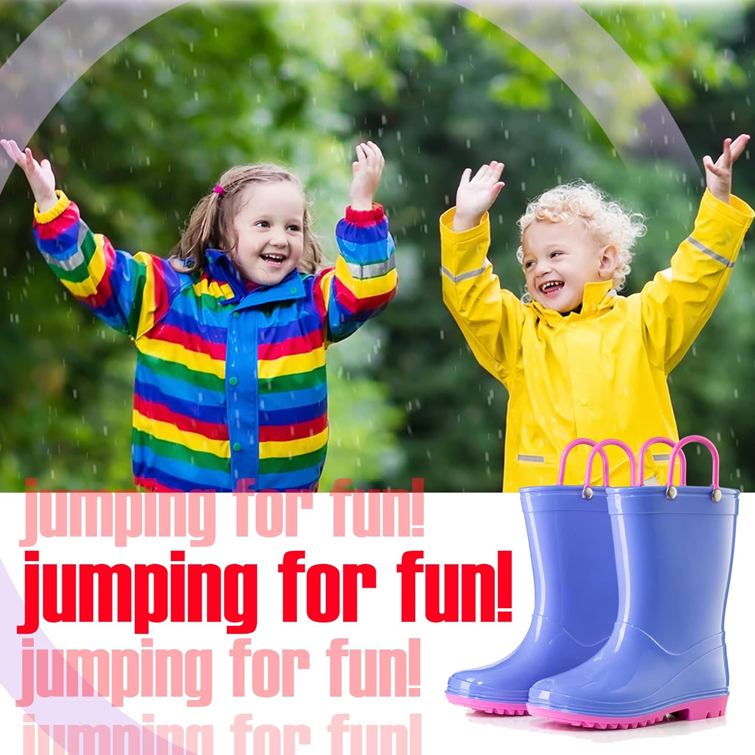 Водонепроницаемые ПВХ сандалии Puddle Play для малышей и детей с ручками для легкого надевания - легкие противоскользящие сапоги для мальчиков и девочек, розовый — фото 4
