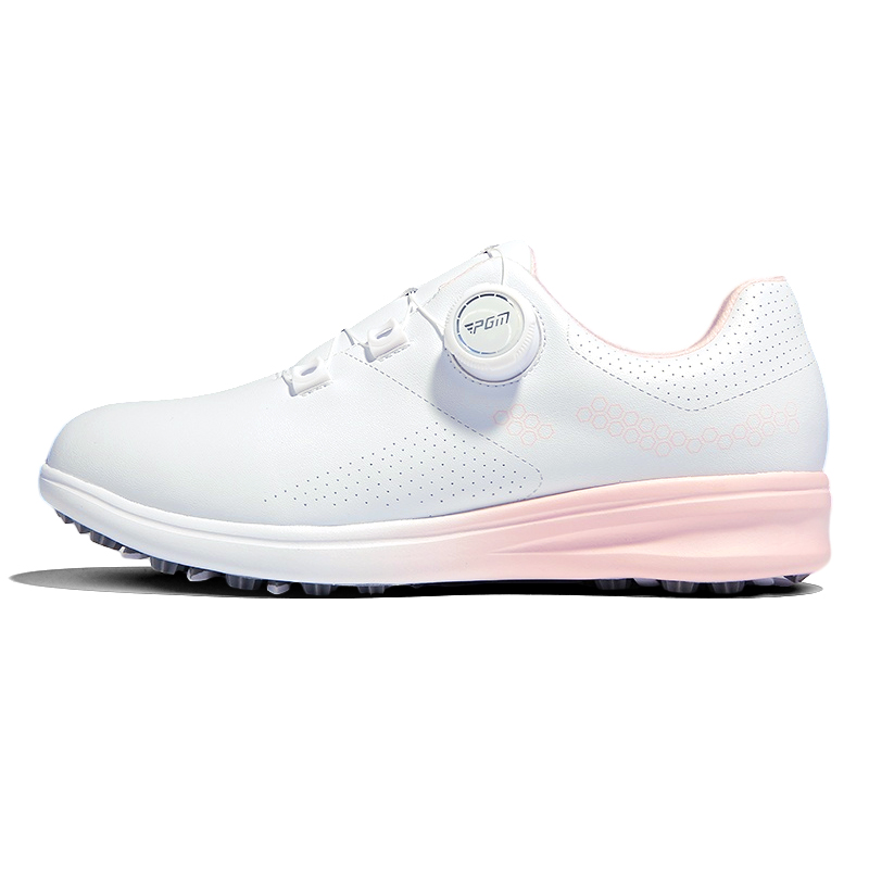 Женские гольф-туфли Low Top Белый PGM, Бело-розовые — фото 4