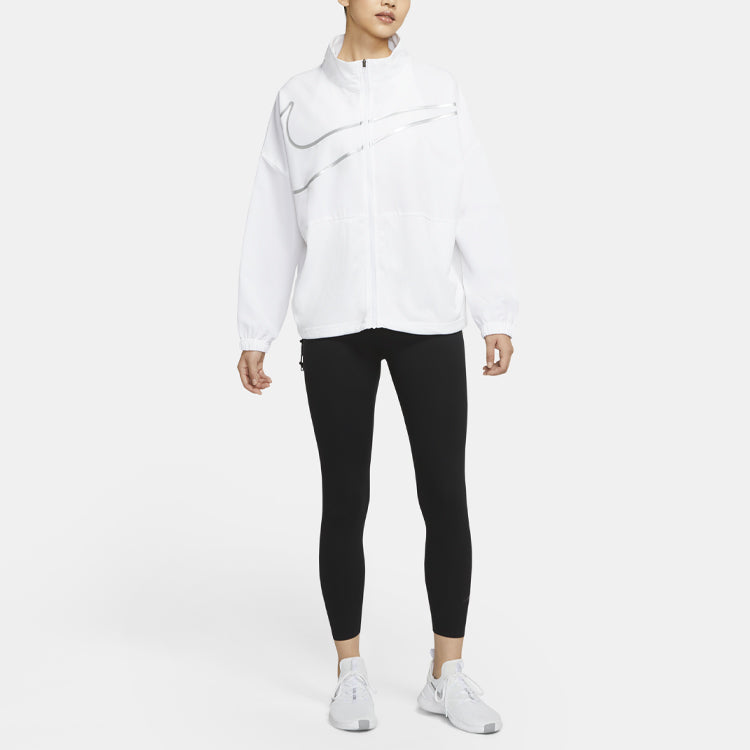 Куртка (WMNS) Nike Large Woven Stand Collar Training Sports White Jacket DA0498-100 — фото 4