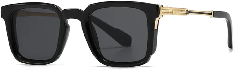 

Классические винтажные солнцезащитные очки для женщин и мужчин, мужские солнцезащитные очки в стиле панк, популярные, роскошные, дизайнерские, в стиле стимпанк, очки для вождения, УФ-защита SZVVBKK, Black Gold Leg