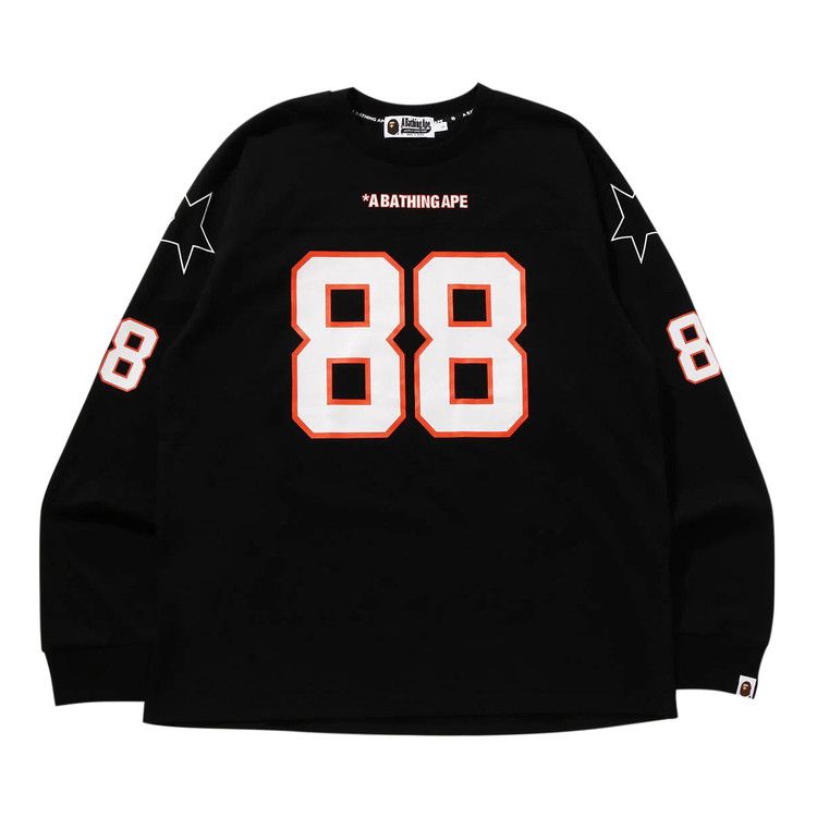

Футболка BAPE Football Relaxed Fit Long-Sleeve Tee, Black