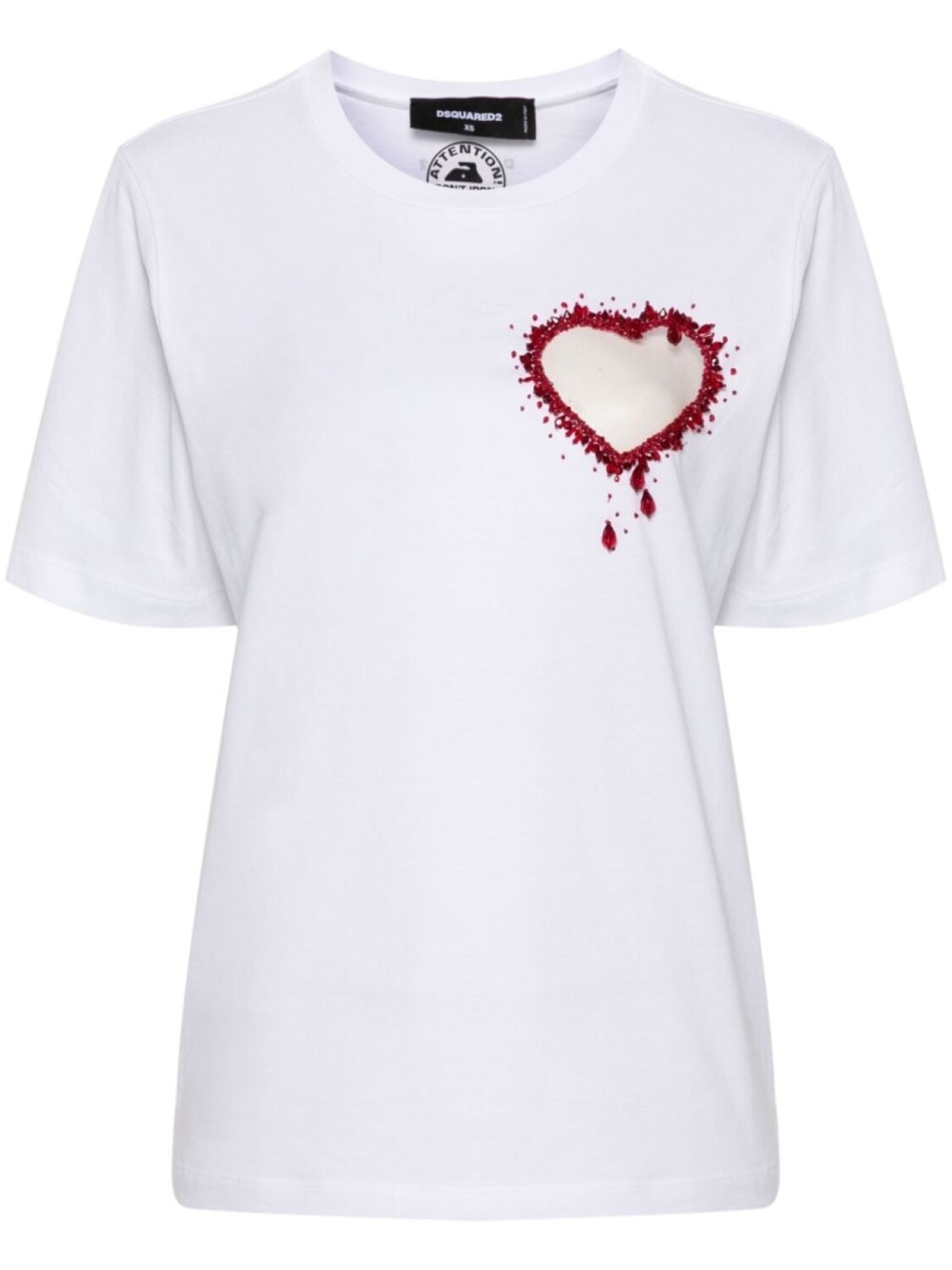 

DSQUARED2 футболка Crystal Heart Easy, белый