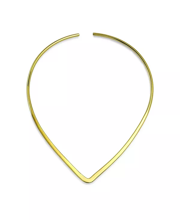 

Тонкое V-образное колье-чокер с покрытием из желтого золота в современном стиле Bling Jewelry, yellow