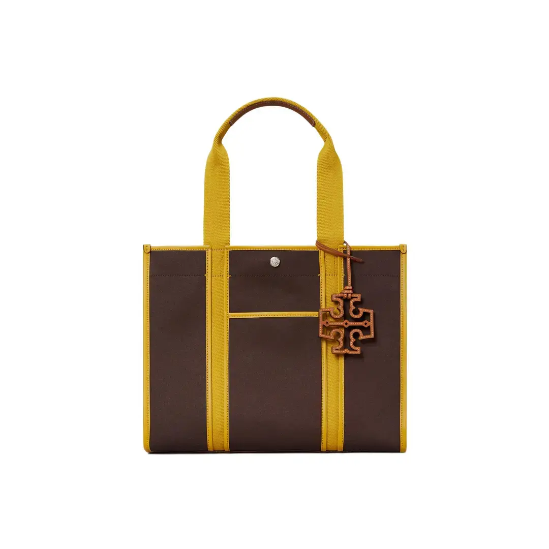 

TORY BURCH Искусственная кожаная сумка тоут шоппер через плечо дамская среднего размера коричневая