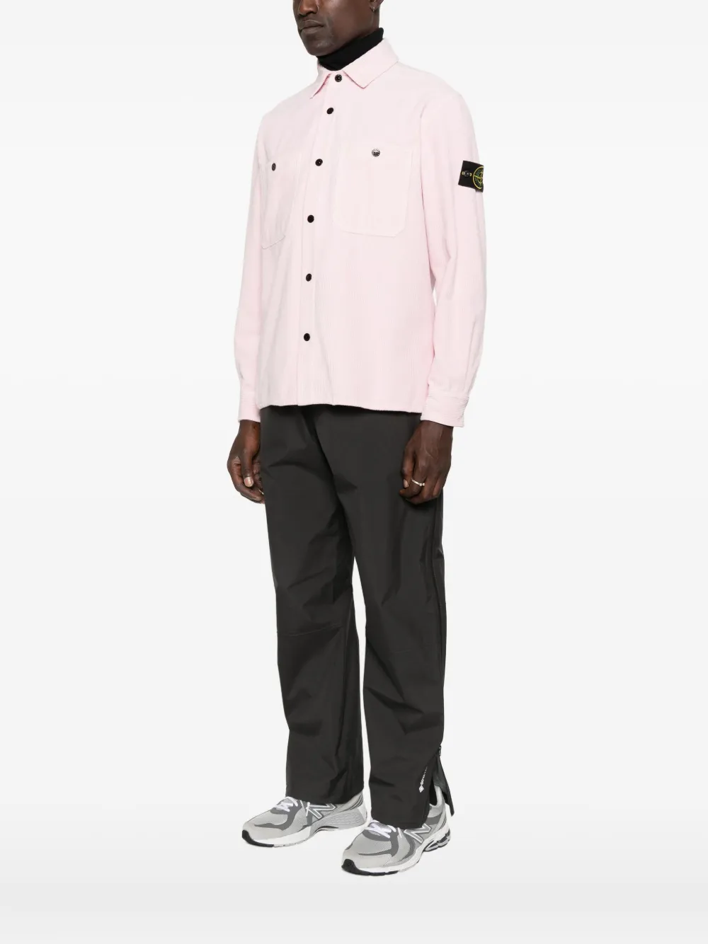 Вельветовая рубашка с накладными карманами Stone Island, розовый — фото 3