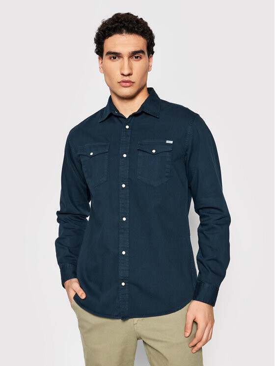 

Рубашка узкого кроя Jack&Jones, синий