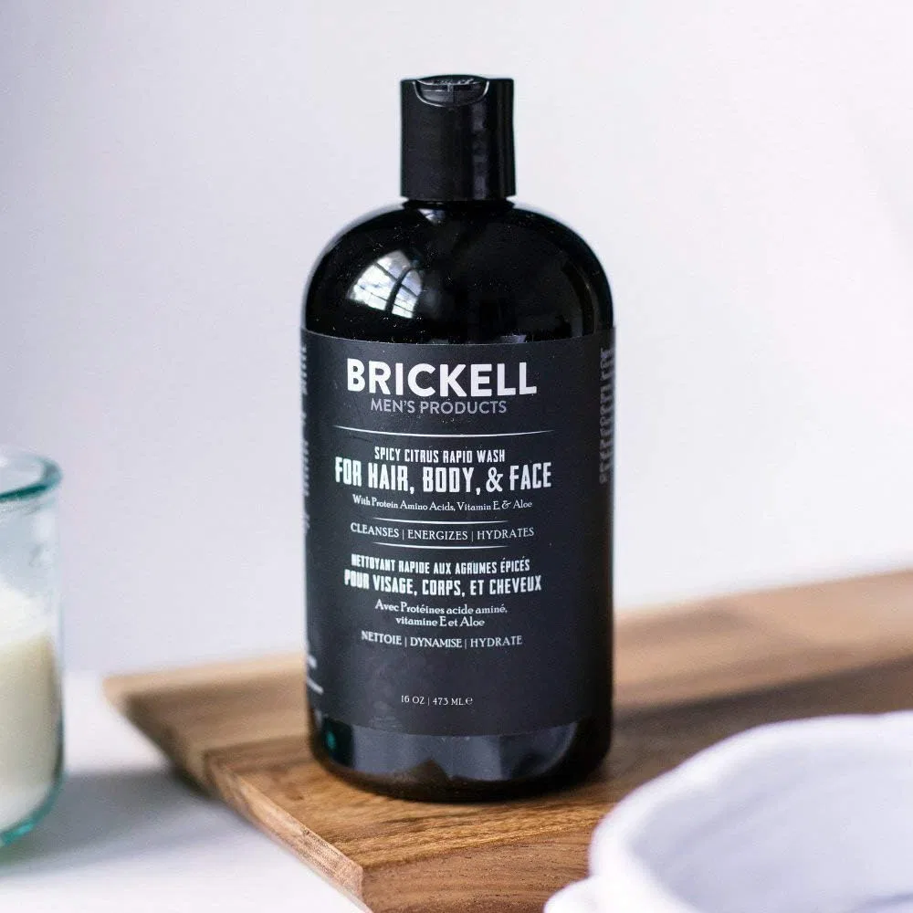 Мужской гель для душа Brickell Men's Rapid Wash 3 в 1 (Spicy Citrus, 473 мл) Brickell Men'S Products — фото 2