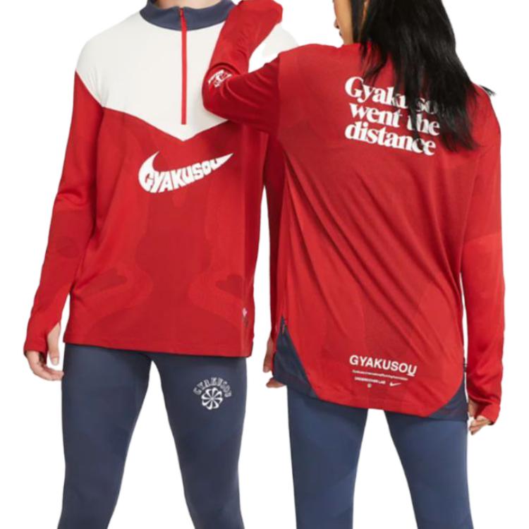 Спортивный топ Nike Lab x Gyakusou Half Zip Long-Sleeve Top 'Sport Red Thunder Blue' CD7110-611, красный — фото 3