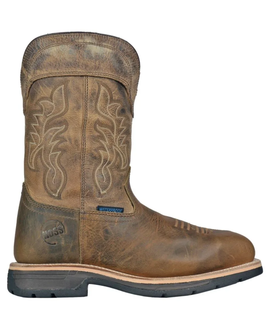 Мужские рабочие ботинки Brisbee с эффектом потертости и композитным носком Hoss Boot Company, distressed коричневый — фото 2