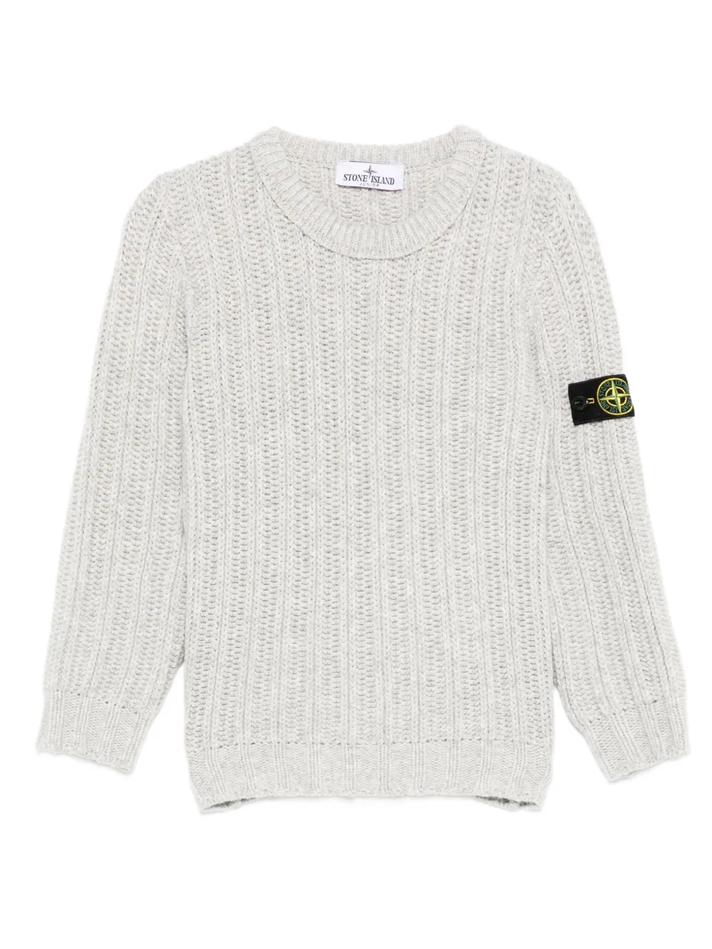

Джемпер в рубчик с нашивкой-логотипом Stone Island Junior, серый