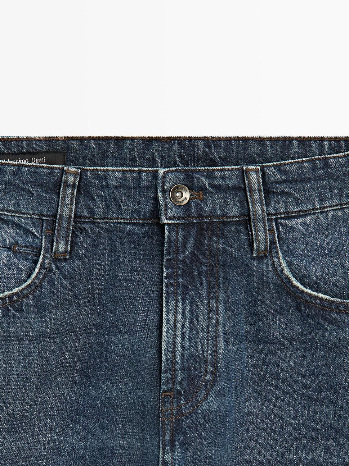 Джинсы зауженного к низу кроя Massimo Dutti, dark blue — фото 4