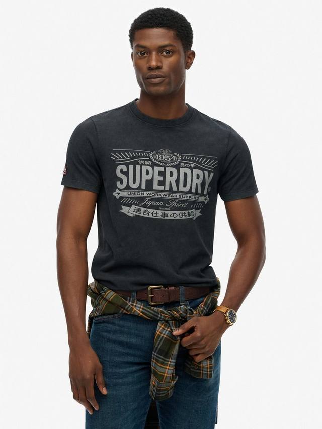 

Футболка Heritage Brand из хлопка свободного кроя Superdry, Black