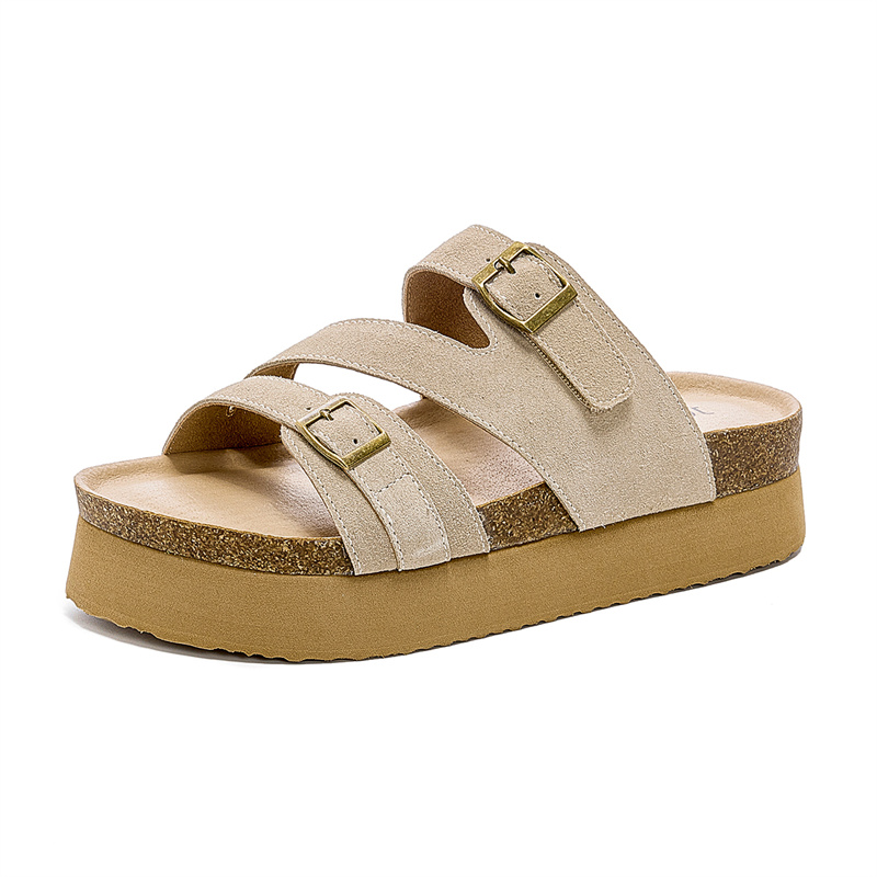 JOSINY Биркеншток туфли женские абрикосовые высота каблука 4,5 см, цвет Apricot (Heel Height 4.5cm) — фото 2