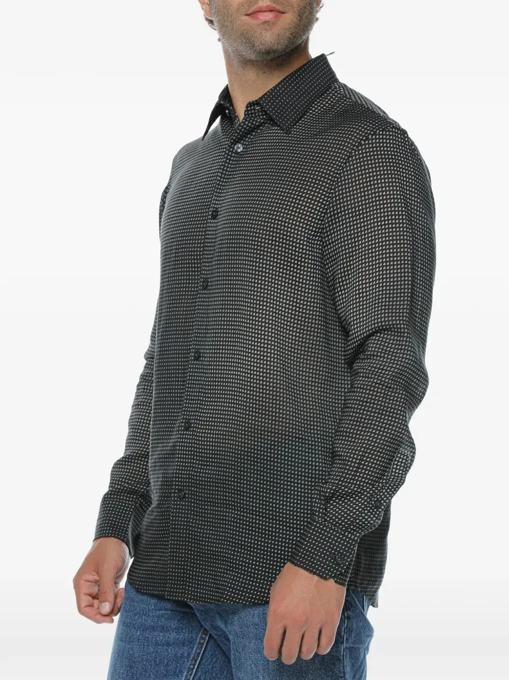 Рубашка с длинными рукавами Emporio Armani, черный