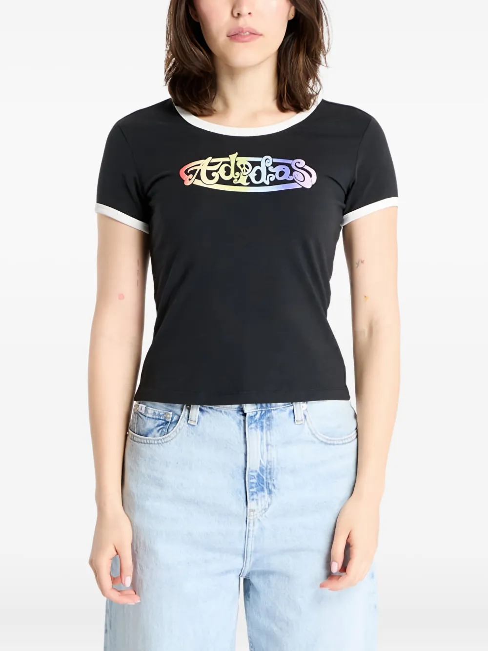

Футболка с графичным принтом из коллаборации с Jeremy Scott Adidas, черный