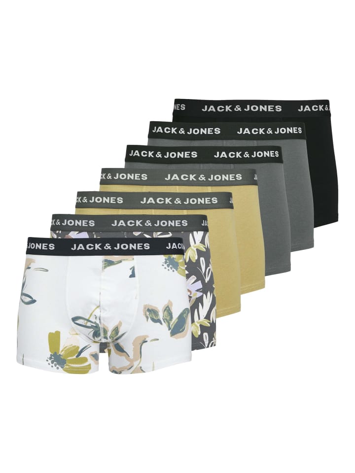 

Трусы боксеры Jack & Jones Boxershort 7er Pack, цвет Schwarz/Grau/Khaki/Weiß