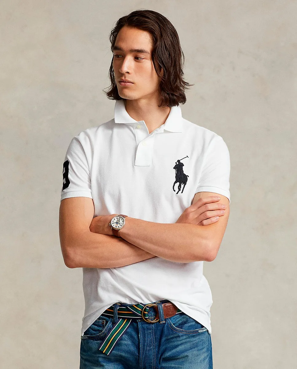 

Мужская рубашка-поло стандартного кроя из пике Polo Ralph Lauren, белый