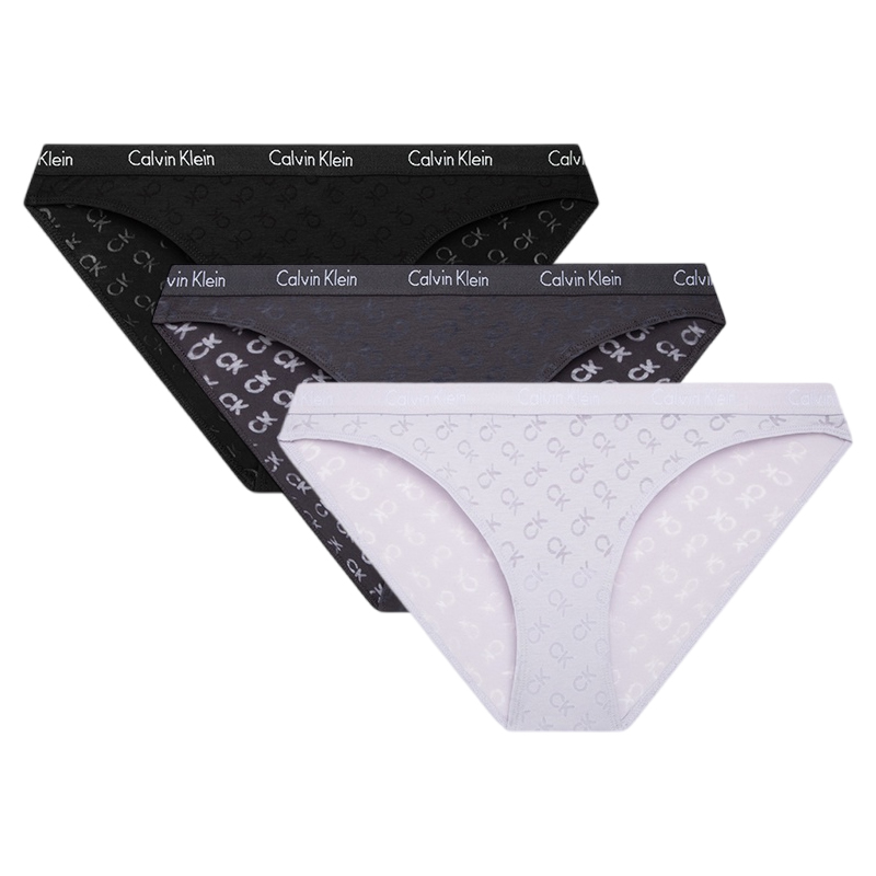 

Женские трусы 3 штуки Calvin Klein, черный/серый/фиолетовый