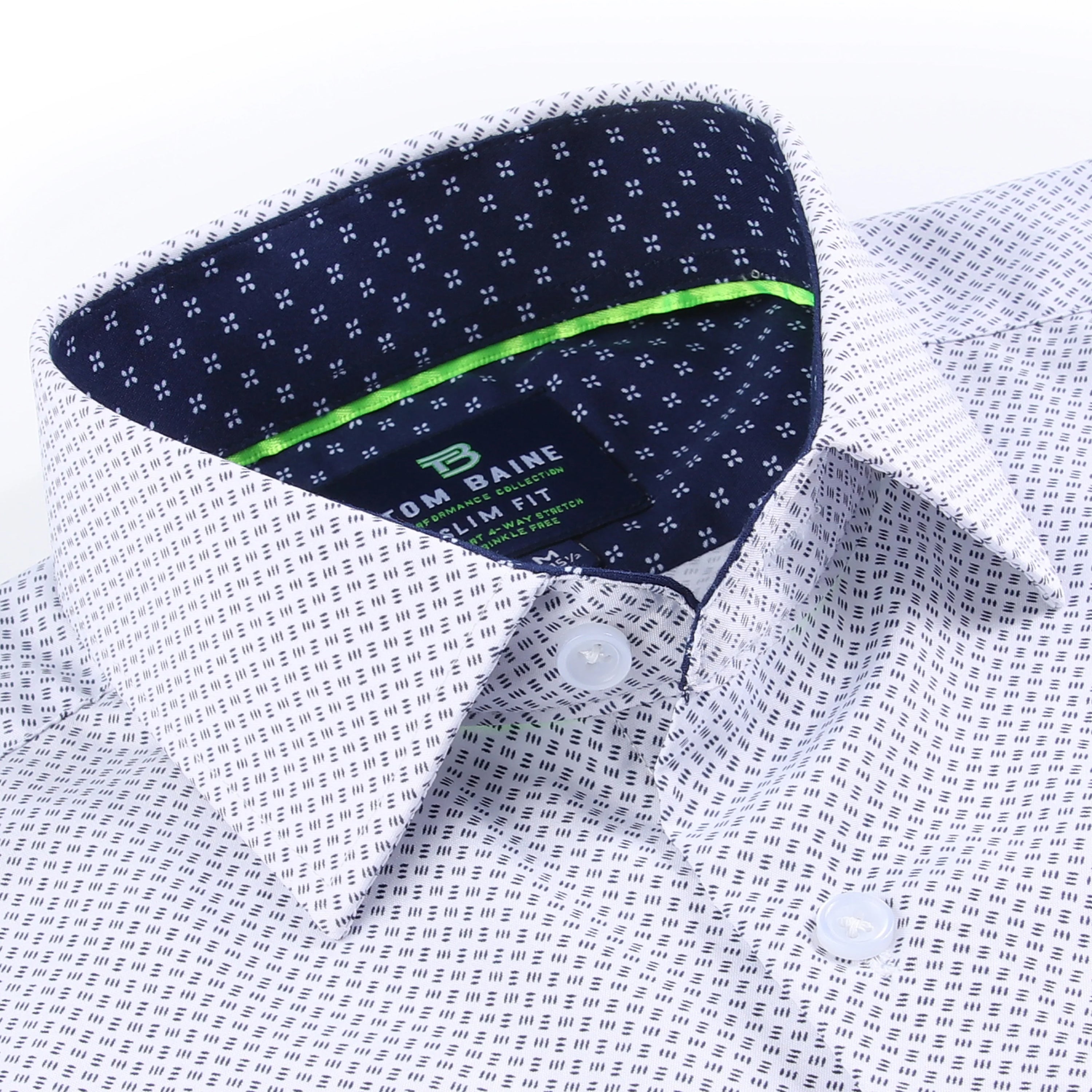 

Tom Baine Slim Fit Performance Мужская рубашка с длинным рукавом, белый