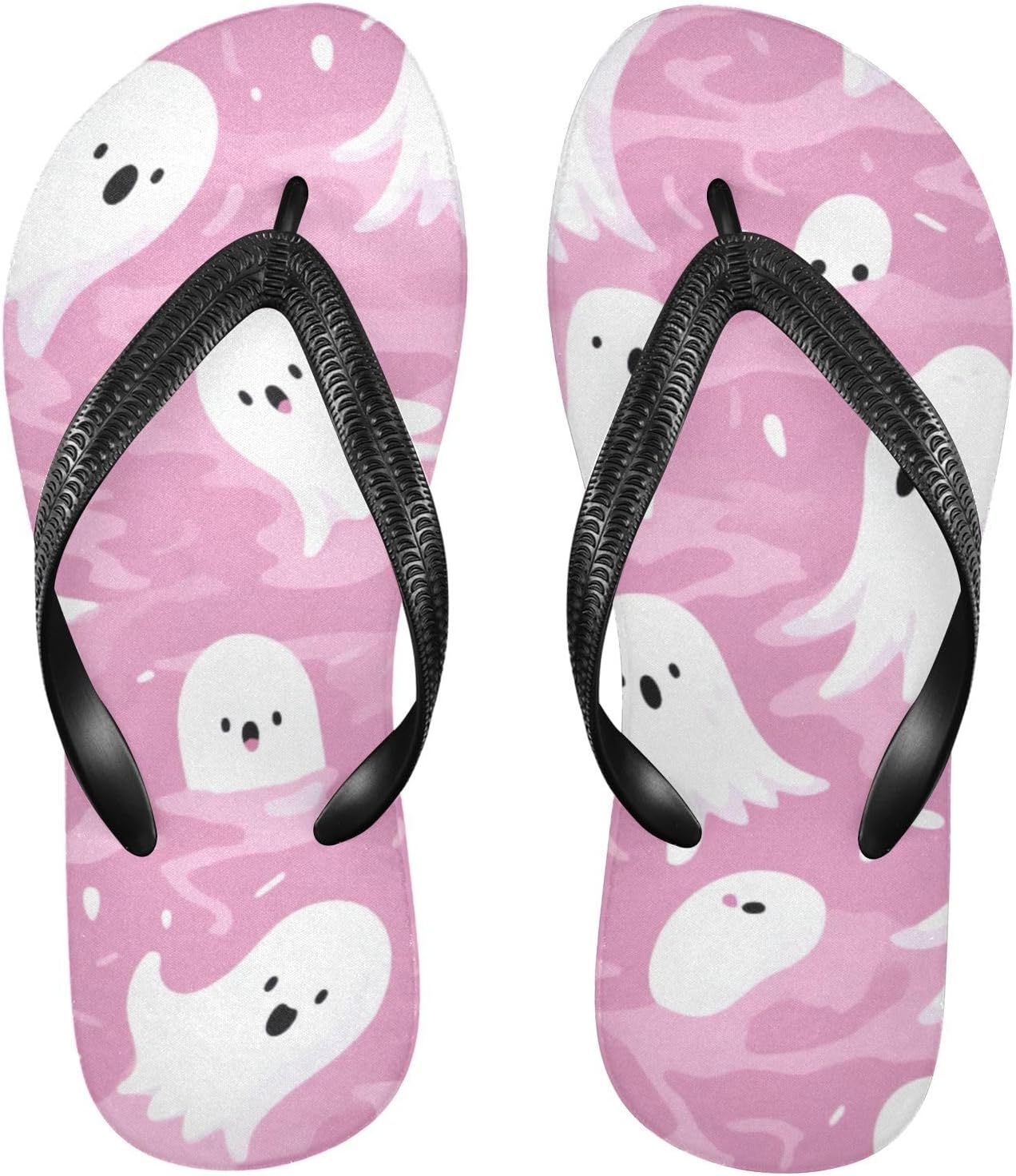 

Женские и мужские летние пляжные шлепанцы Skull розовые Хэллоуин, для душа Kfbe