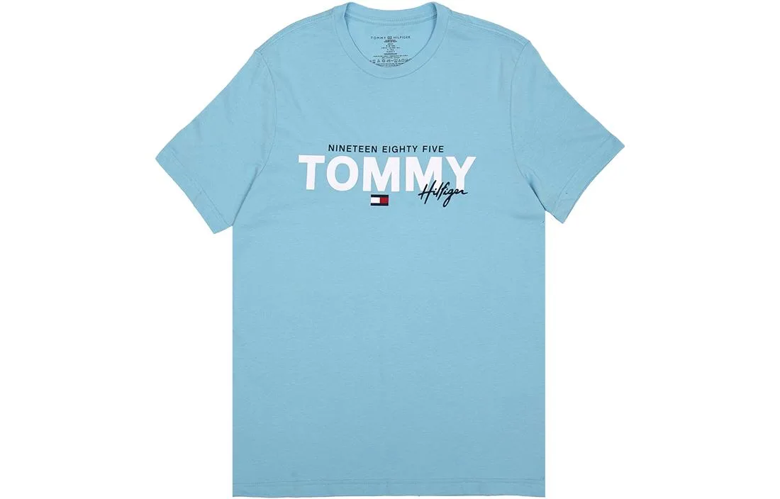 Футболка мужская с круглым вырезом умеренного прямого кроя Tommy Hilfiger, темно-синий — фото 3