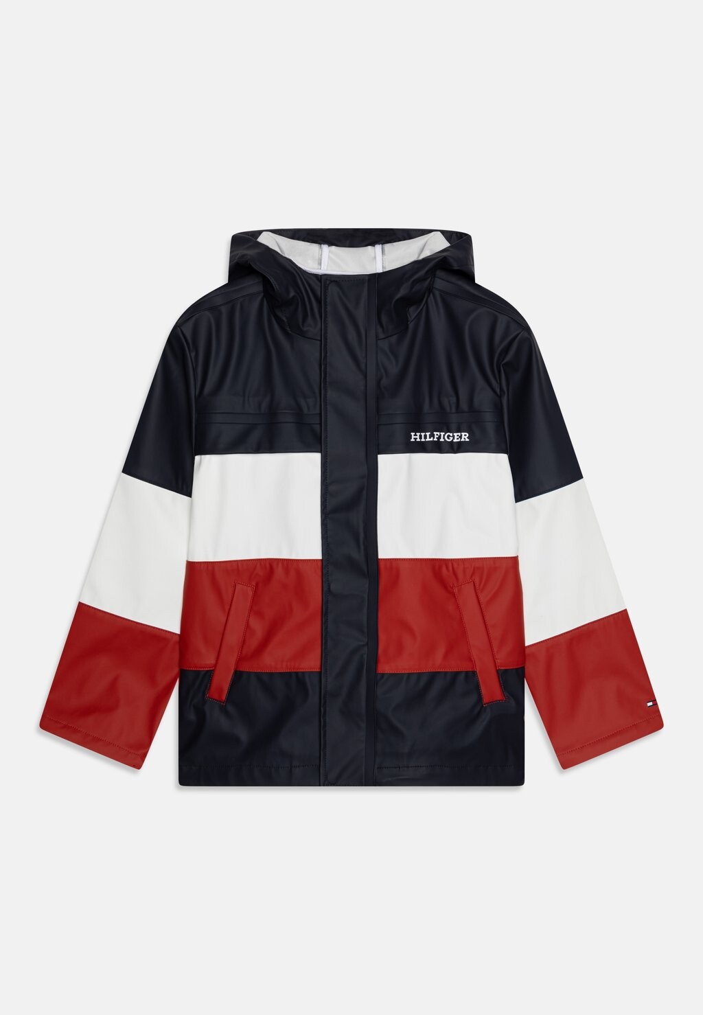 

Водонепроницаемая куртка Colorblock Long Unisex Tommy Hilfiger, темно-синий