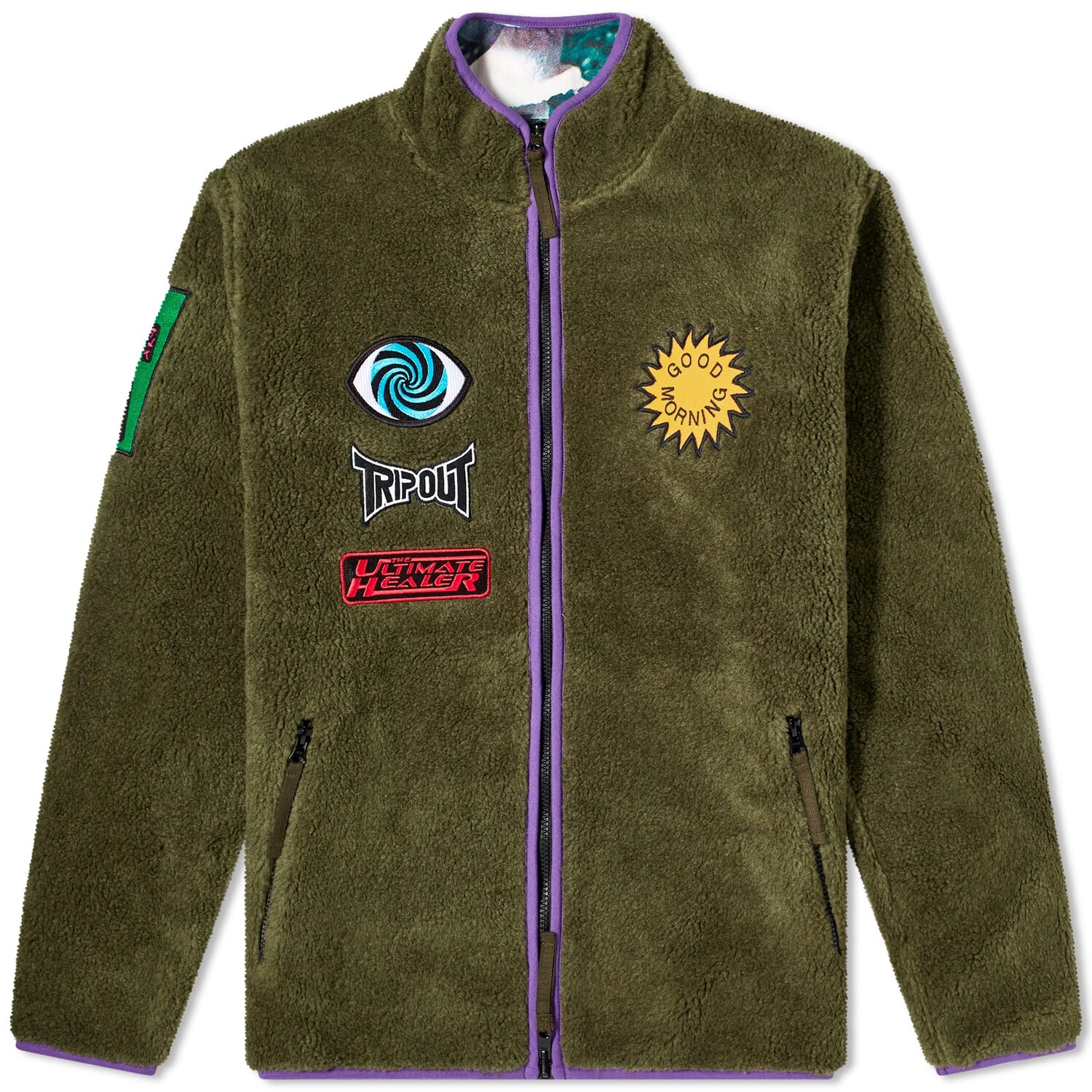 

Флис Good Morning Tapes Reversibe Polar Fleece, цвет Moss & Shrooms
