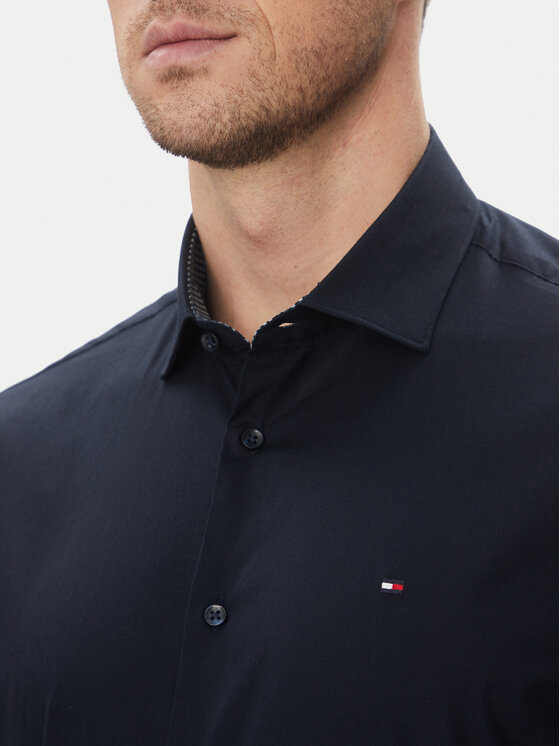 Рубашка облегающего кроя MW0MW39279 Tommy Hilfiger, синий — фото 4