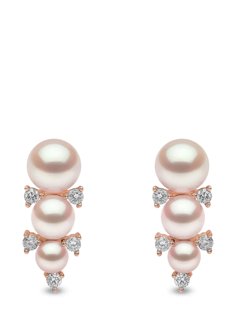 

Серьги Sleek из розового золота с жемчугом и бриллиантами Yoko London, розовый