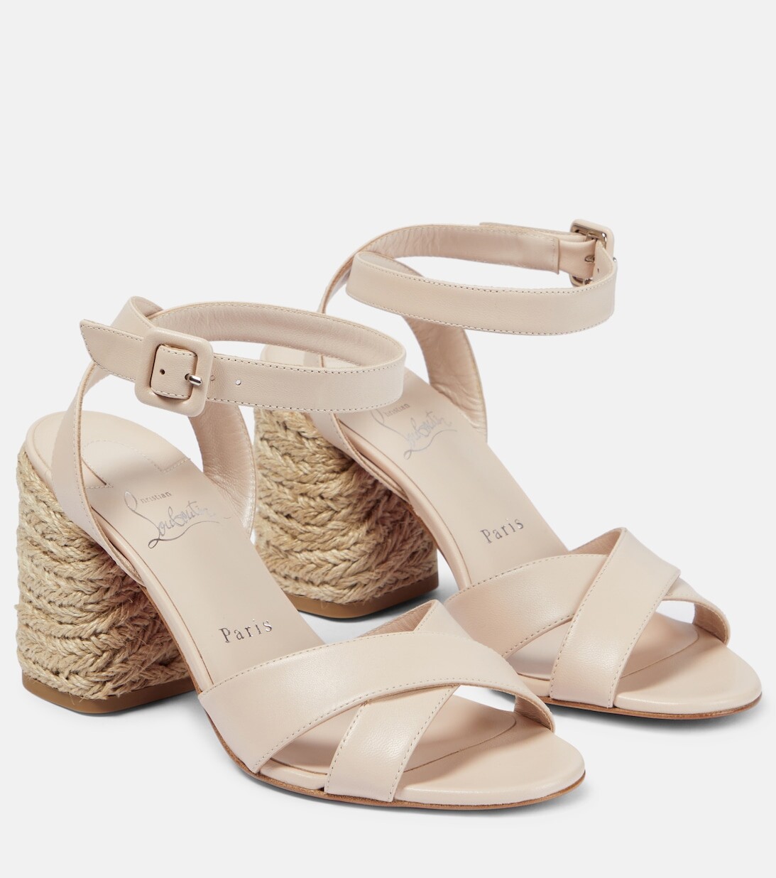 Сандалии Mariza 85 с кожаными эспадрильями Christian Louboutin, розовый