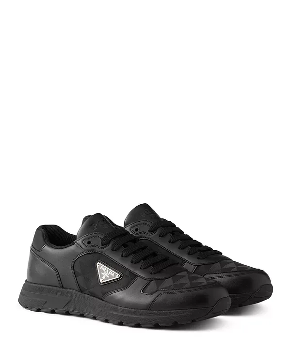 Кроссовки Prax 2.0 из нейлона и кожи Prada, Black