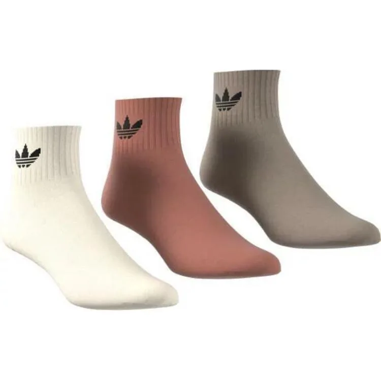 Носки мид-кросс до колена унисекс, набор из 3 пар Adidas Originals, 3 Pack (Red+Gray+White) — фото 2