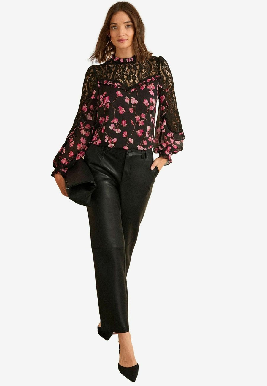

Блуза Love & Roses REGULAR FIT-CREW NECK YOKE LONG SLEEVE, Black Floral Print/Black