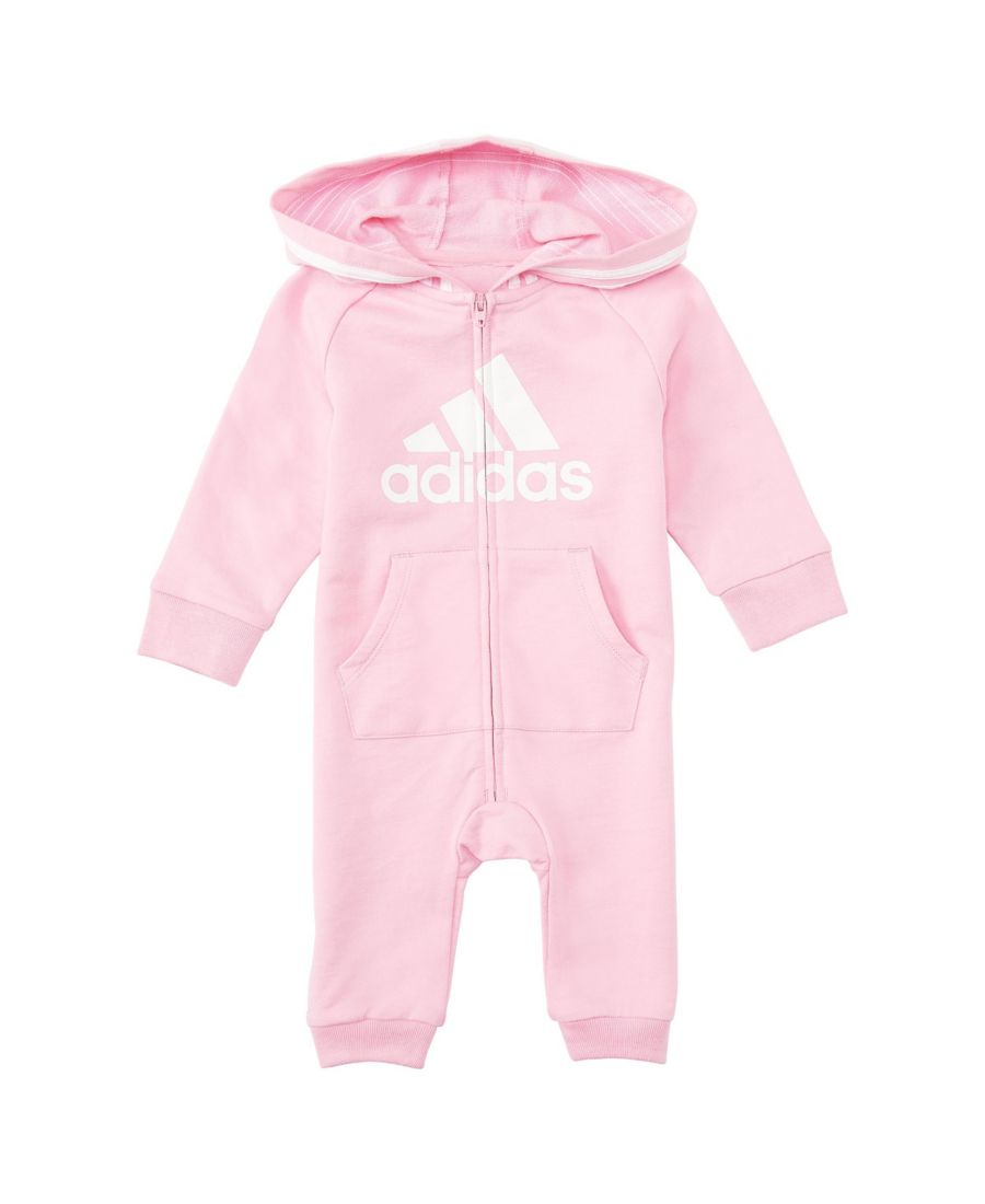 

Детский комбинезон с длинными рукавами и капюшоном для девочек Adidas, Clear Pink