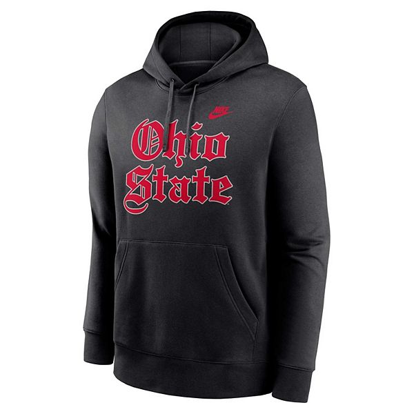 Мужская черная толстовка Ohio State Buckeyes Old English с капюшоном Nike — фото 3