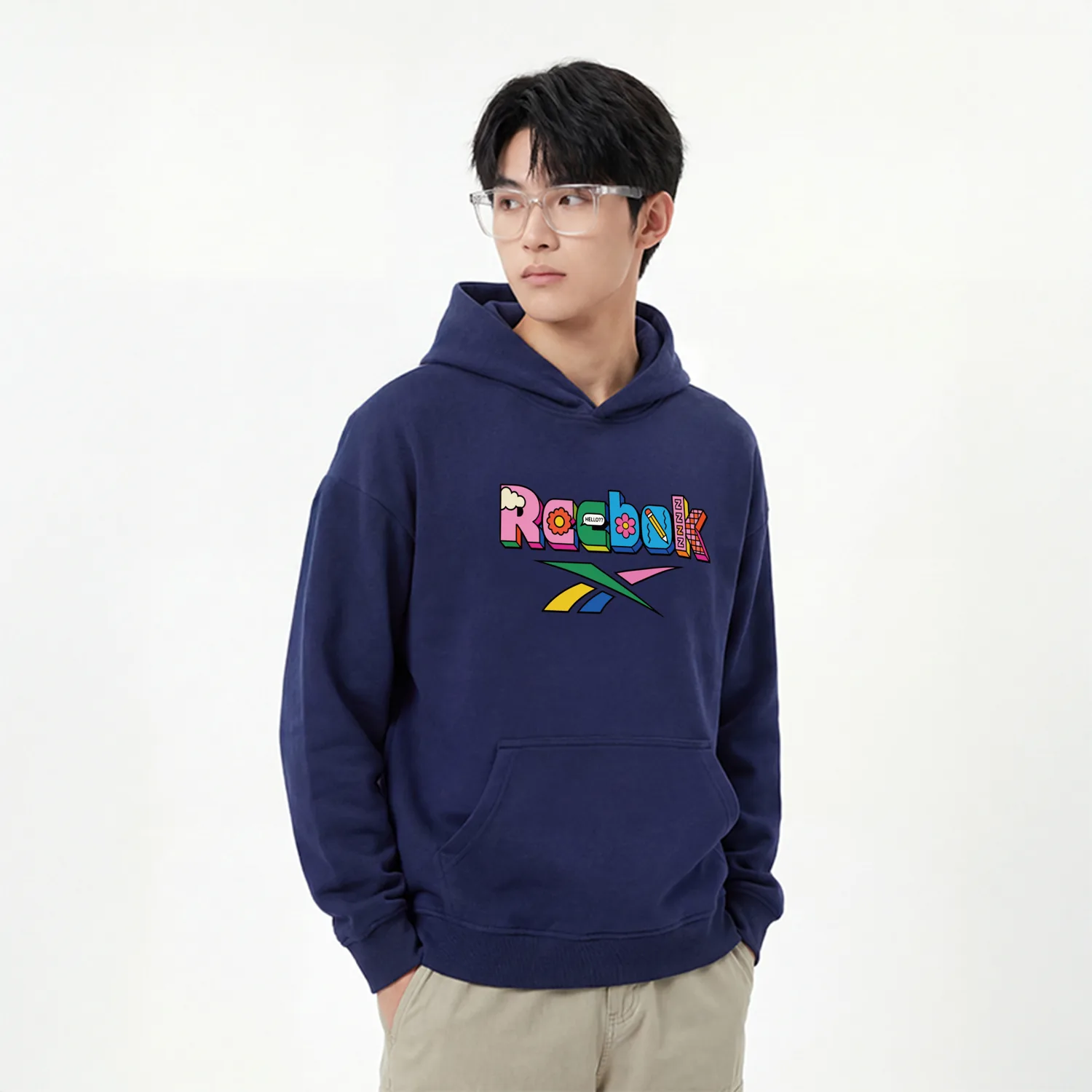 

Толстовка Unisex Hooded Moderate Regular Reebok, светло-серый