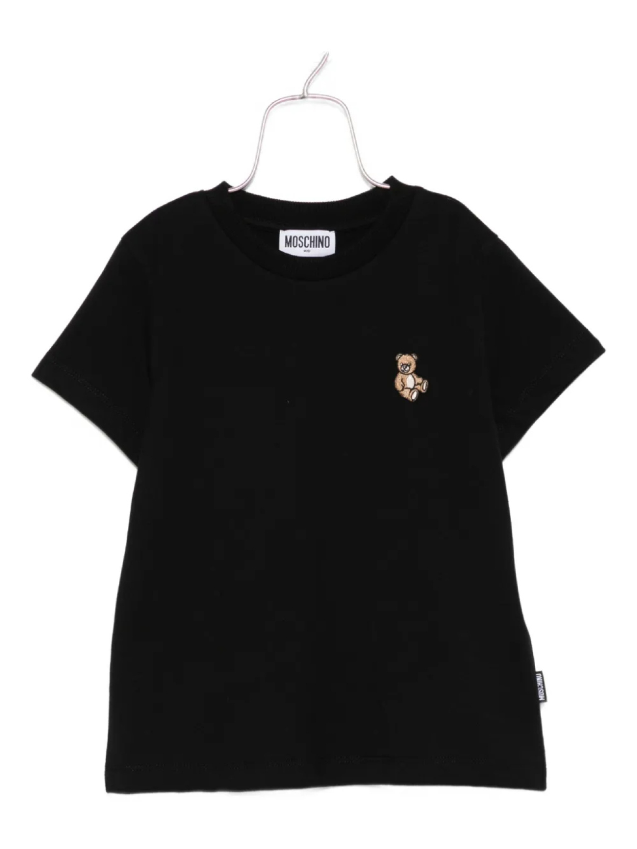 

Футболка Moschino Kids с вышитым плюшевым мишкой, черный