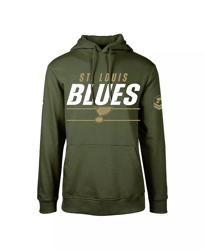 

Мужская оливковая толстовка с капюшоном Podium Fleece St. Louis Blues LevelWear