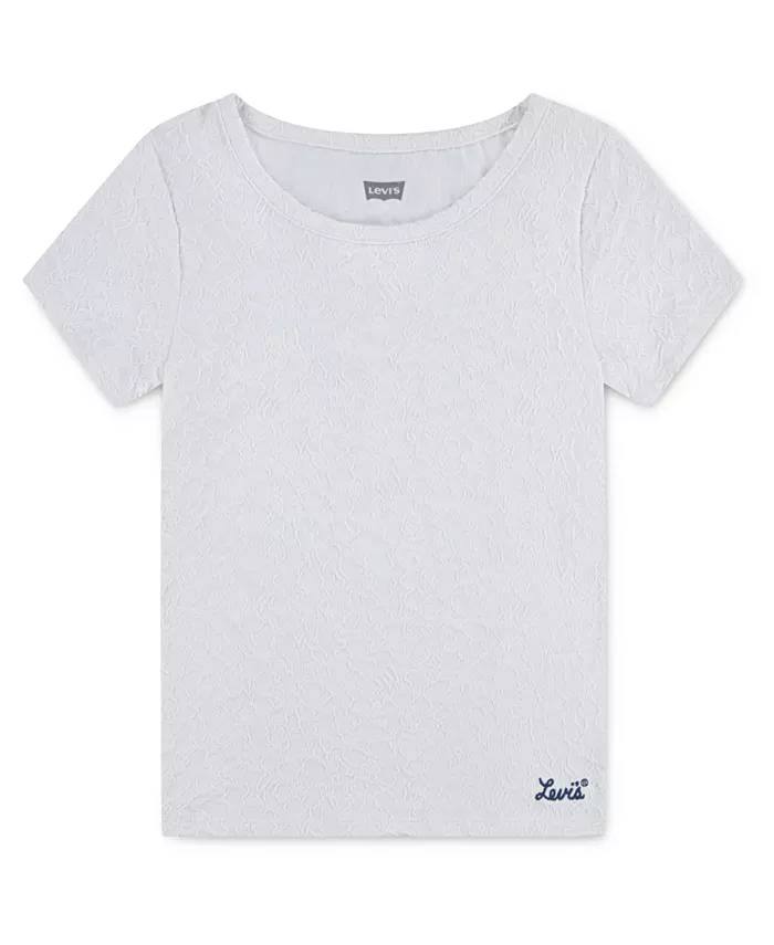 

Футболка Big Girls с жаккардовым узором Levi's, белый