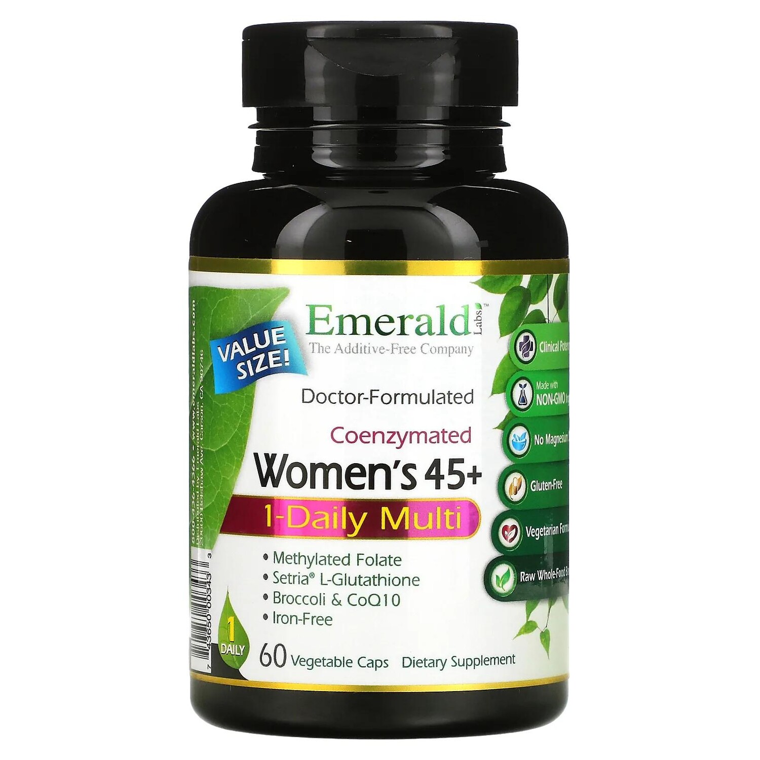 

Emerald Laboratories Coenzymated Women's 45+ 1-Daily Multi 60 Vegetable Caps
